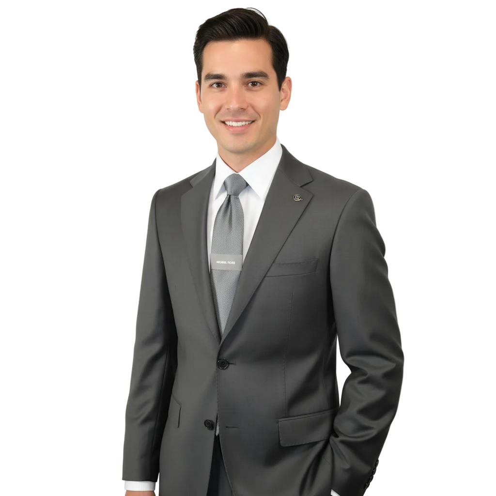 Men's Fabio Matteo Turkish Suit Extra Fine Super 160's Italian Wool FB222 #40 Gray