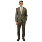 Men's Fabio Matteo Turkish Suit Extra Fine Super 160's Italian Wool FB222 #20 Brown