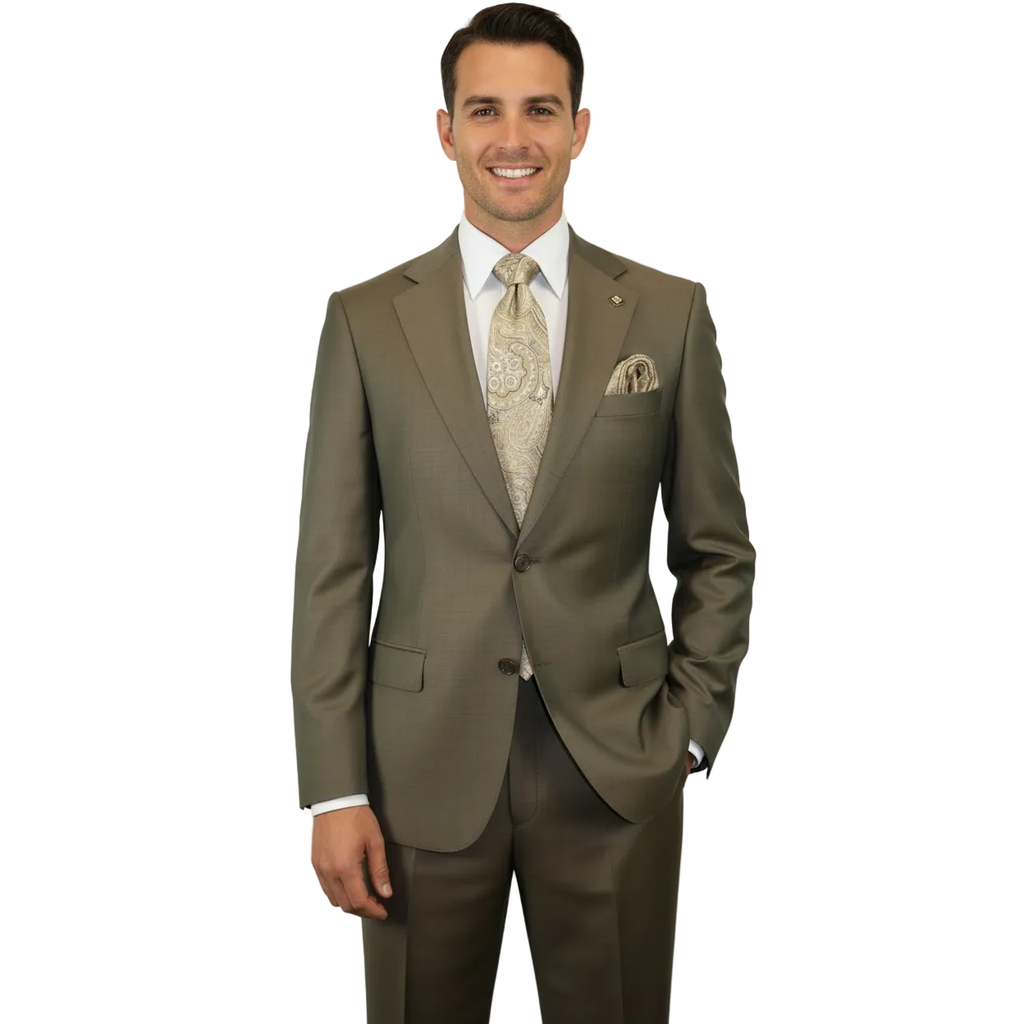 Men's Fabio Matteo Turkish Suit Extra Fine Super 160's Italian Wool FB222 #20 Brown