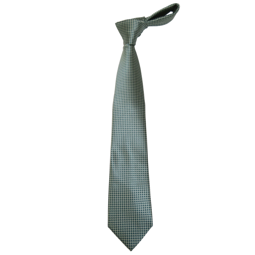 Men's Bergamo New York Tie Satin Silky Feel #Berg-5 Green Circles