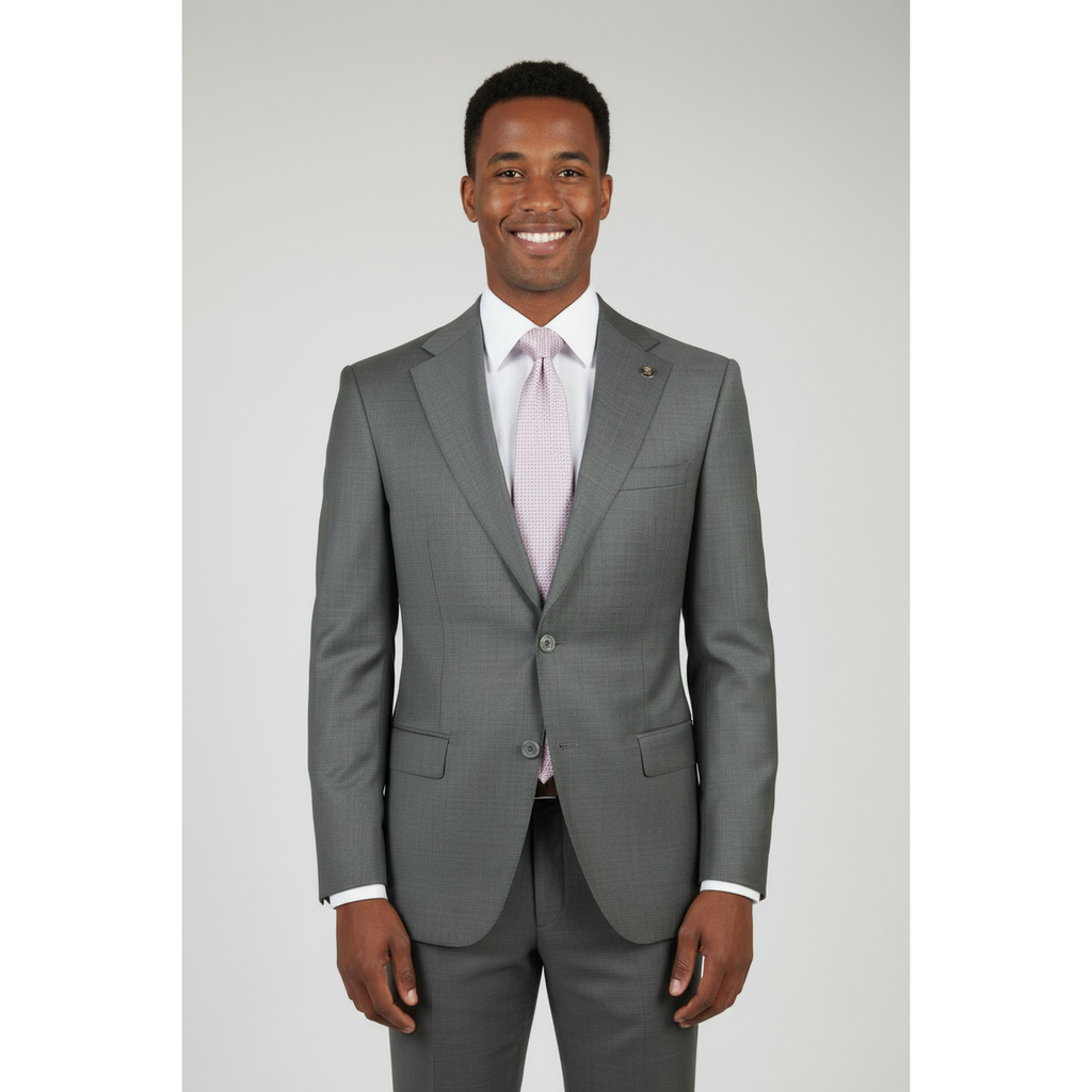 Men's Fabio Matteo Turkish Suit Extra Fine Super 160's Italian Wool FB222 #19 Gray