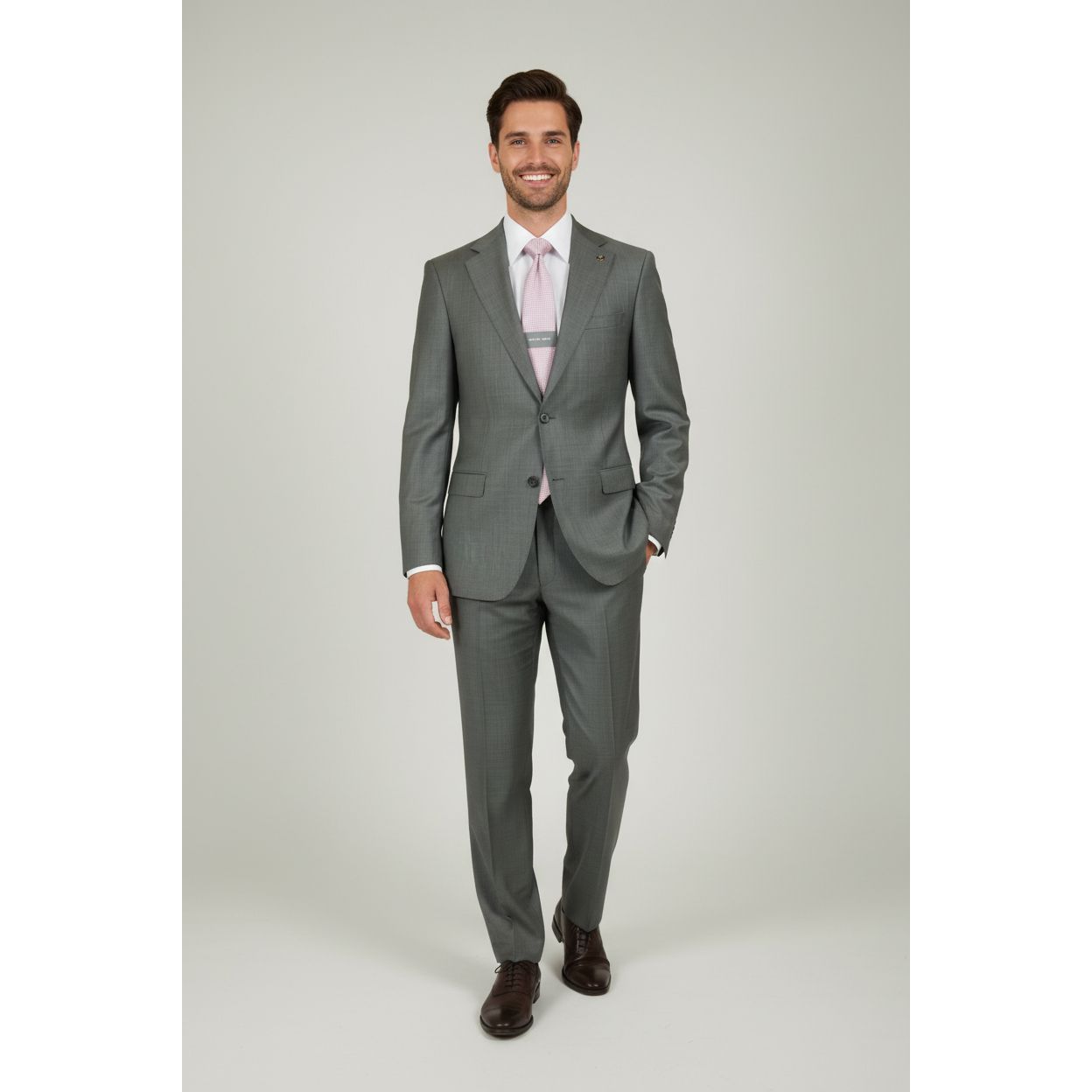 Men's Fabio Matteo Turkish Suit Extra Fine Super 160's Italian Wool FB222 #19 Gray