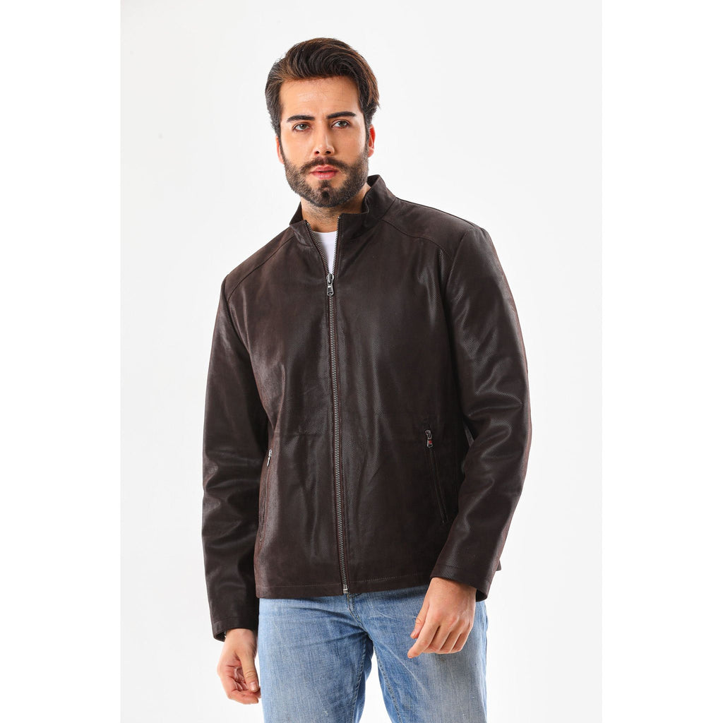 The Modena Matte Espresso Leather Men Jacket