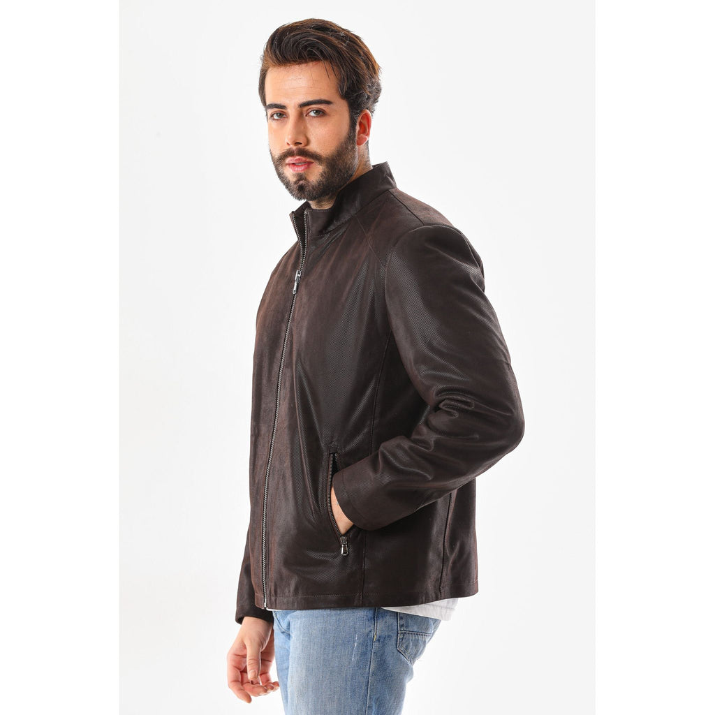 The Modena Matte Espresso Leather Men Jacket