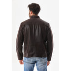 The Modena Matte Espresso Leather Men Jacket