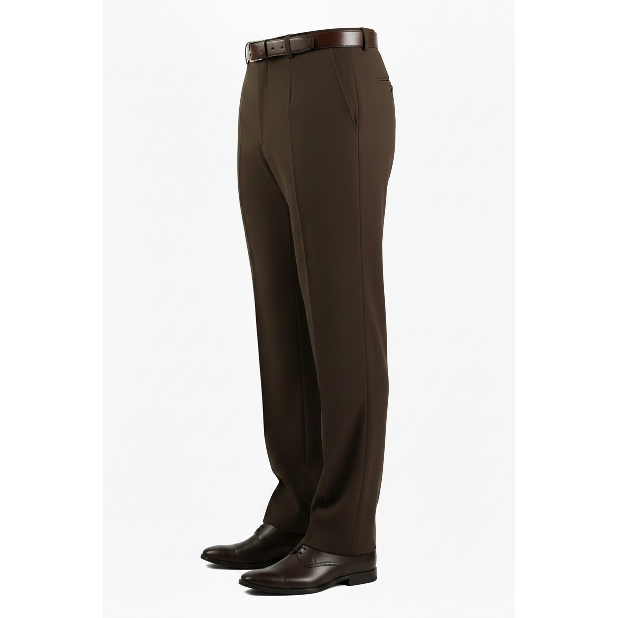 Men Apollo King Double Breasted Formal Business Suit Pleated Pants DM24 Brown