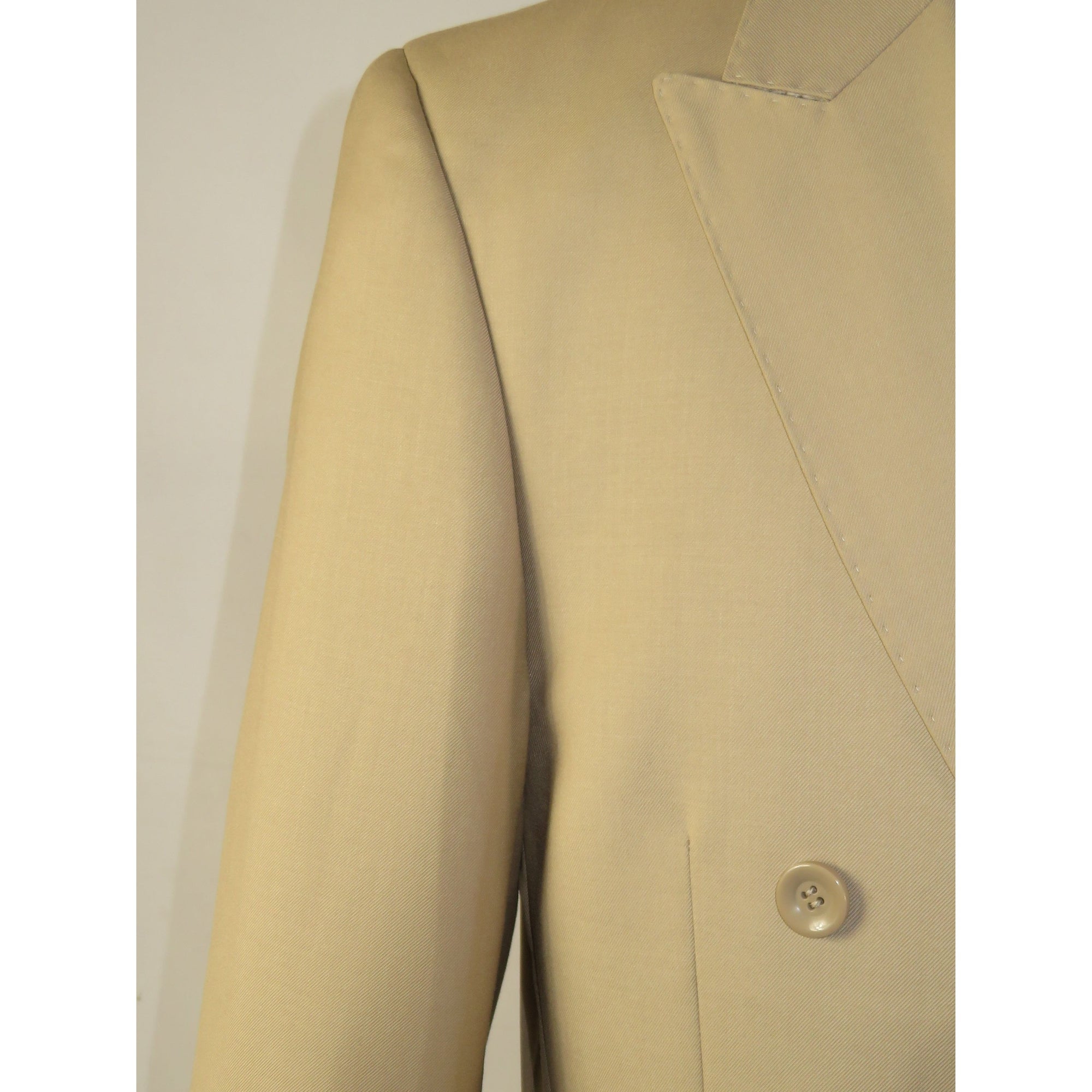 Men Apollo King Double Breasted Formal Business Suit Pleated Pants DM27 Camel Tan
