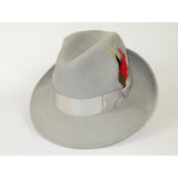 Men's Milani Wool Fedora Hat Soft Crushable Lined FD219 Light Gray