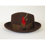 Men's Milani Wool Fedora Hat Soft Crushable Lined FD219 Brown