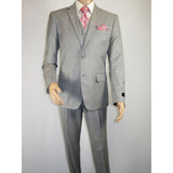 Mens Three Piece Suit Vested VITALI Soft Fabric With Sheen M3090 Stone Gray 3pc