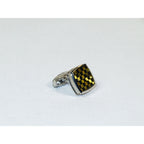 Cufflinks By La Madre From Turkey Solid Stainless Steel LA-1 Black Gold Checkers