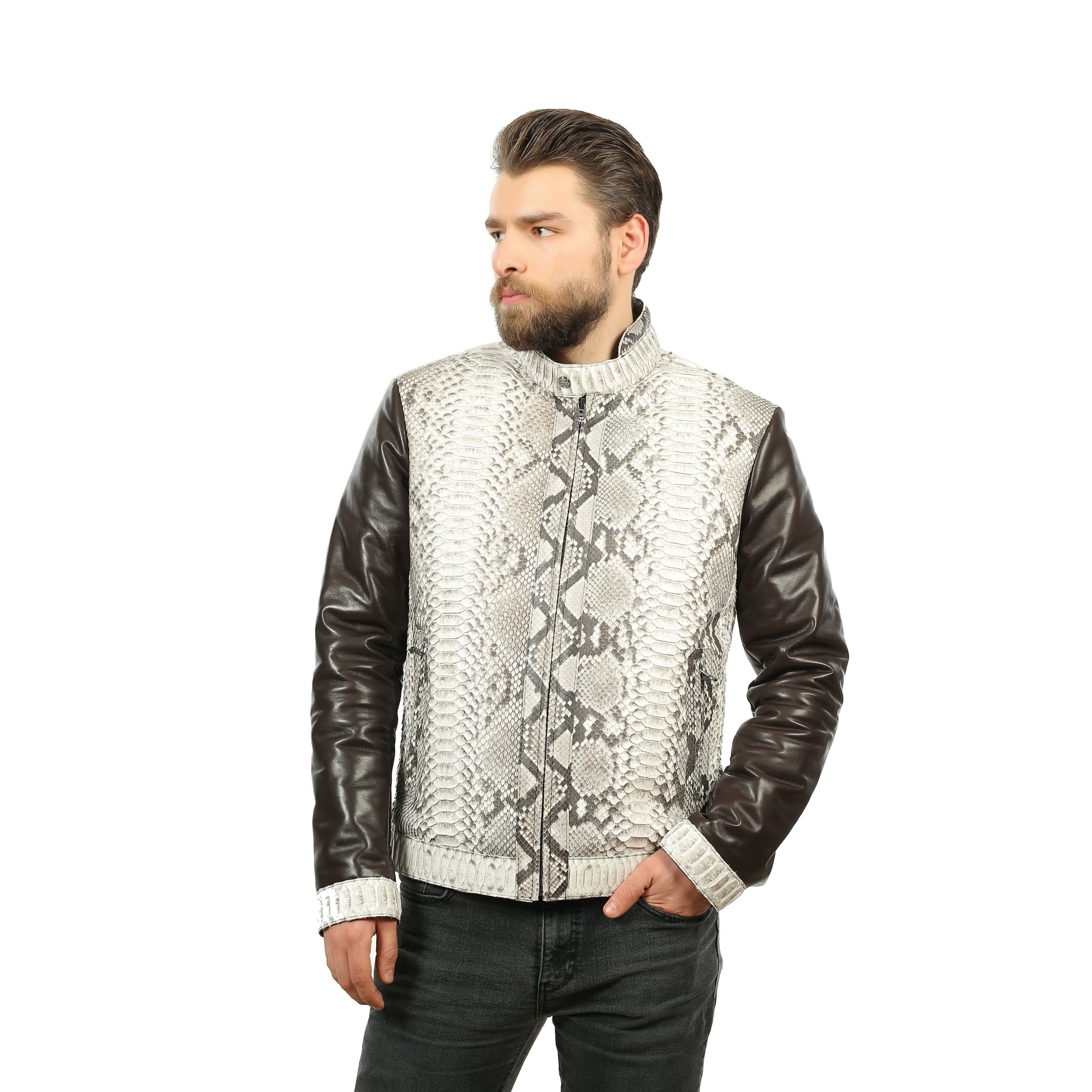 The Masten Snake Natural Leather Men Jacket