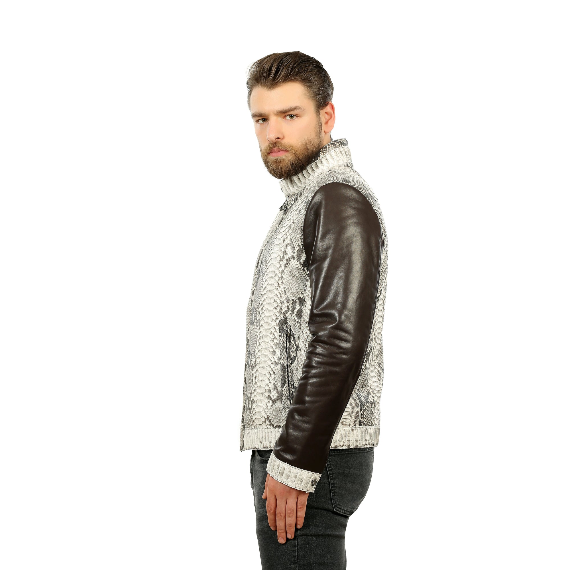 The Masten Snake Natural Leather Men Jacket