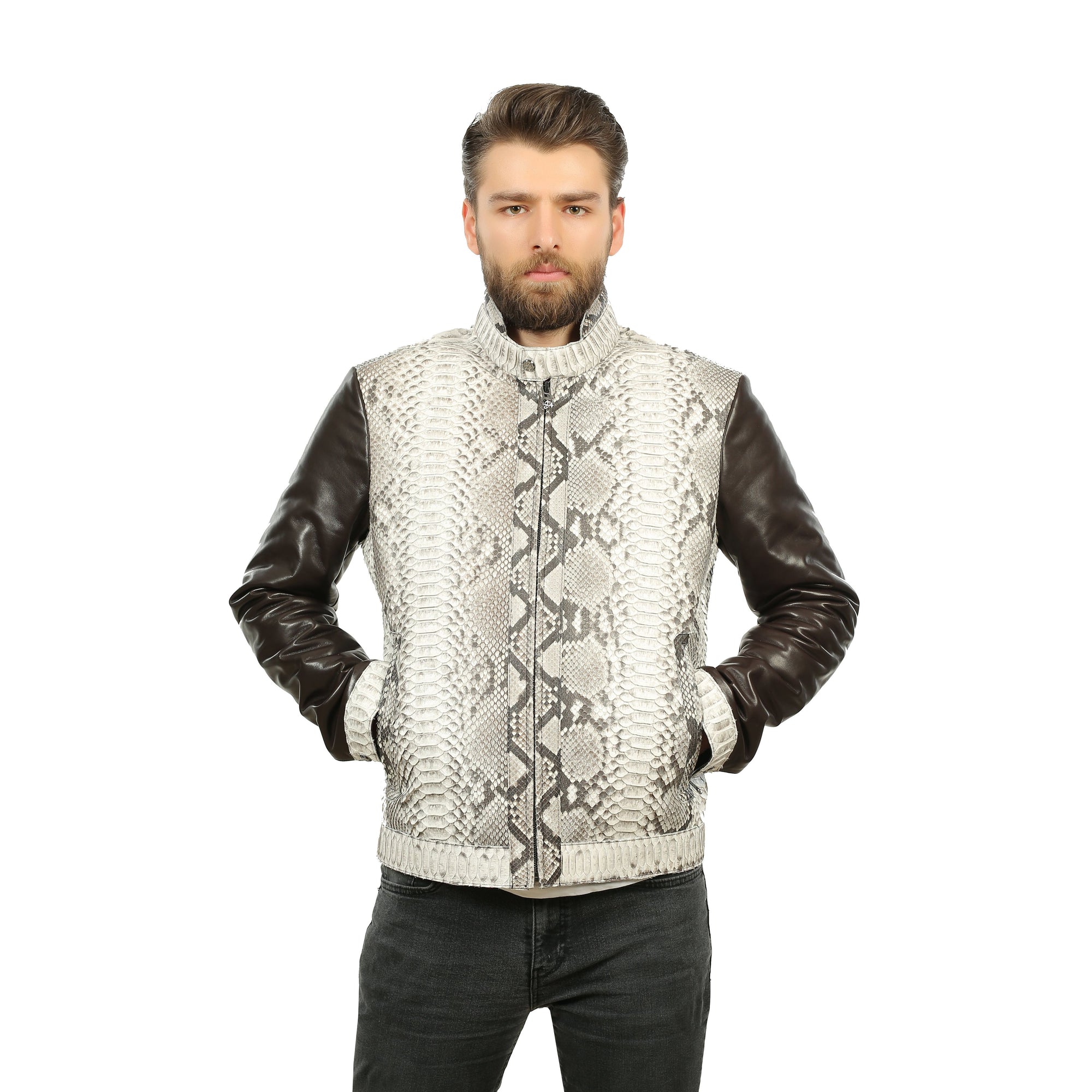 The Masten Snake Natural Leather Men Jacket