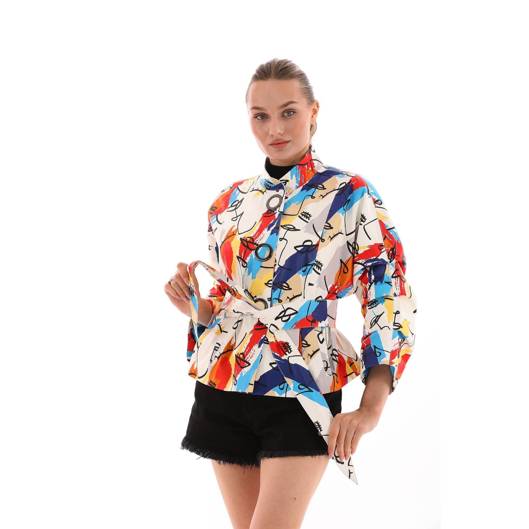 The Odessa Multicolor Leather Women Jacket