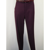 Men BERRAGAMO 3pc Suit Vested Plain front Pants Side Vents Formal A6732 Burgundy