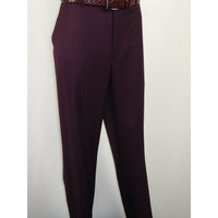 Men BERRAGAMO 3pc Suit Vested Plain front Pants Side Vents Formal A6732 Burgundy