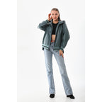 The Polar Green Leather Women Jacket