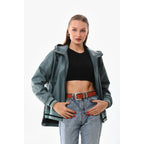 The Polar Green Leather Women Jacket