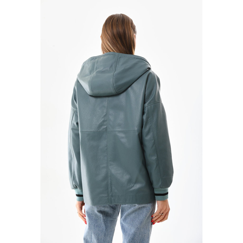 The Polar Green Leather Women Jacket