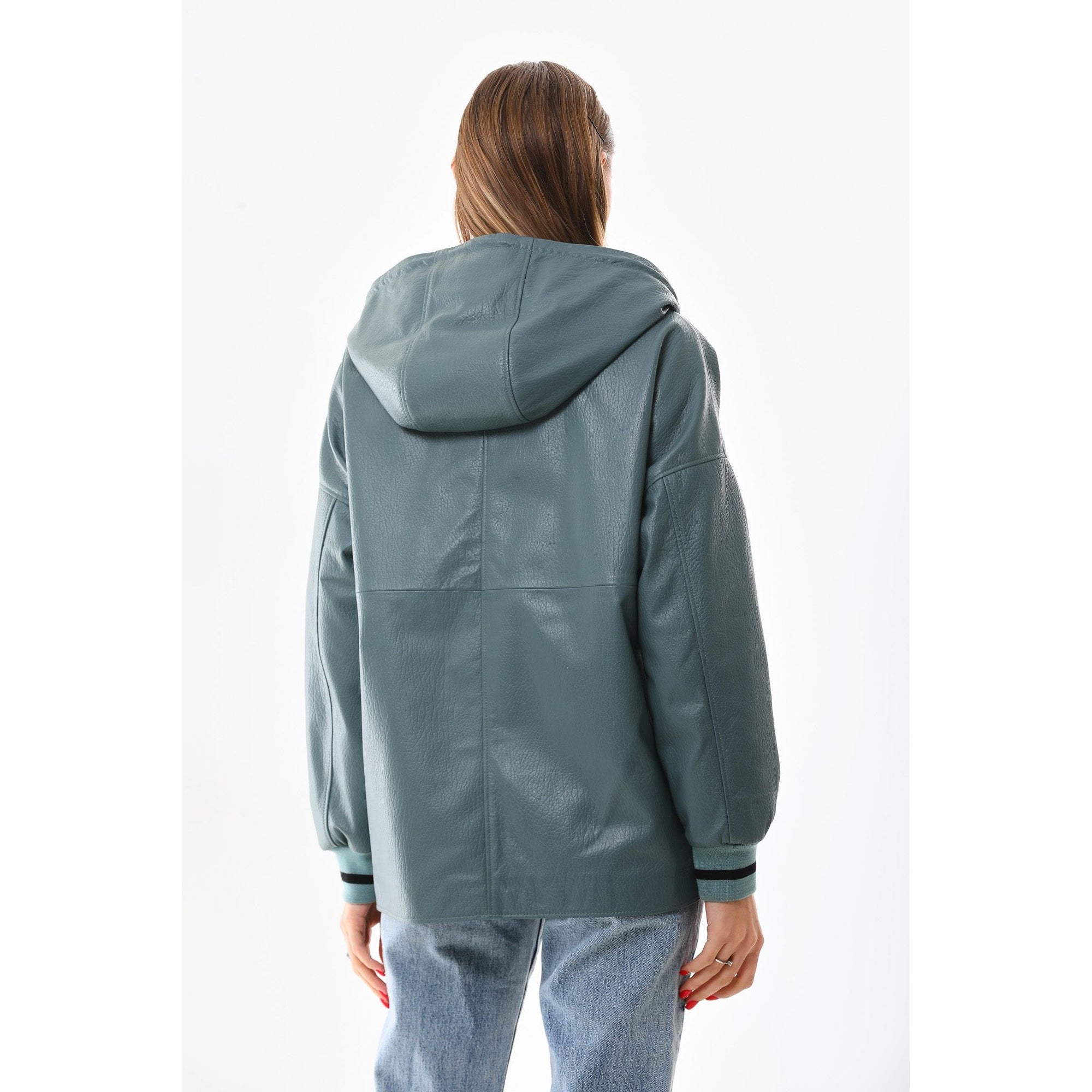 The Polar Green Leather Women Jacket