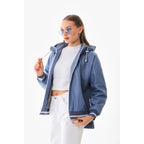 The Polar Blue Leather Women Jacket