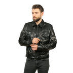 The Laquin Pythn Black Leather Men Jacket