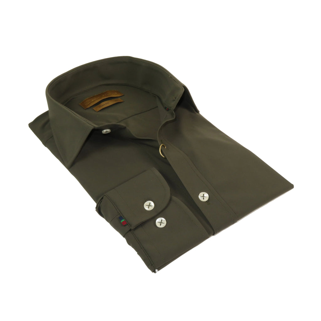 Giorgio Belman Shirts Stretchable Fabric Soft and Comfortable GB-MAGGI 23 Olive