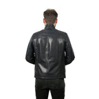 Vinci The Leroy Navy Blue Leather Men Jacket