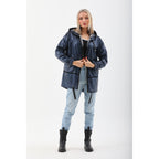 Vinci The Vega Navy Reversible Leather Women Jacket