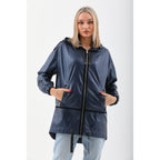 Vinci The Vega Navy Reversible Leather Women Jacket