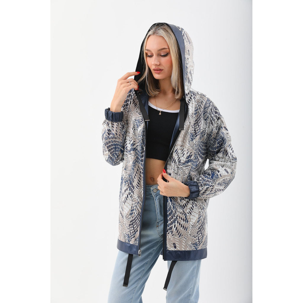 Vinci The Vega Navy Reversible Leather Women Jacket