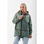 The Sage Olive Green Leather Women Jacket