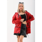 Vinci The Vega Red Reversible Leather Women Jacket
