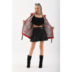 Vinci The Vega Red Reversible Leather Women Jacket