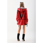Vinci The Vega Red Reversible Leather Women Jacket