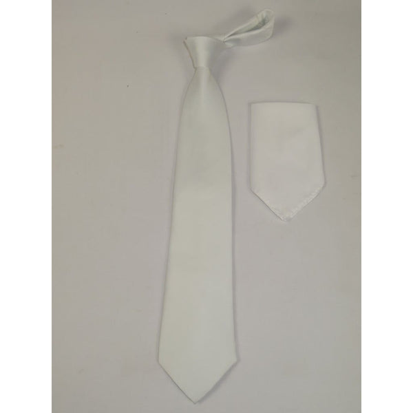 Men's Tie and Hankie Set by J.Valintin Collection #Pro3 Solid White