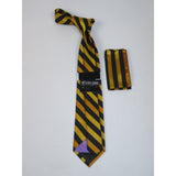 Men's Stacy Adams Tie and Hankie Set Woven Silky Fabric #Stacy49 Gold