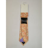 Men's Stacy Adams Tie and Hankie Set Woven Silky Fabric #Stacy110 Cognac