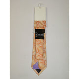 Men's Stacy Adams Tie and Hankie Set Woven Silky Fabric #Stacy110 Cognac