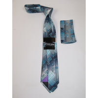 Men's Stacy Adams Tie and Hankie Set Woven Silky Fabric #Stacy92 Teal