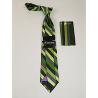 Men's Stacy Adams Tie and Hankie Set Woven Silky Fabric #Stacy45 Green