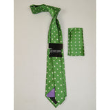 Men's Stacy Adams Tie and Hankie Set Woven Silky Fabric #Stacy13 Green