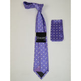 Men's Stacy Adams Tie and Hankie Set Woven Silky #Stacy7 Lavender Polka Dot