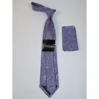 Men's Stacy Adams Tie and Hankie Set Woven Silky #Stacy80 Purple Floral