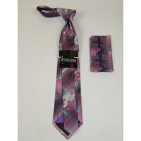 Men's Stacy Adams Tie and Hankie Set Woven Silky #Stacy89 Pink Paisley