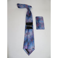 Men's Stacy Adams Tie and Hankie Set Woven Silky #Stacy61 Blue Paisley