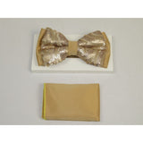 Mens Formal Bow Tie Hankie Insomnia by Manzini Floral MZE168 Champaign Sequins