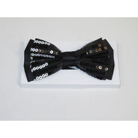 Mens Formal Bow Tie/Hankie Insomnia by Manzini Floral Sequins MZE140 White black