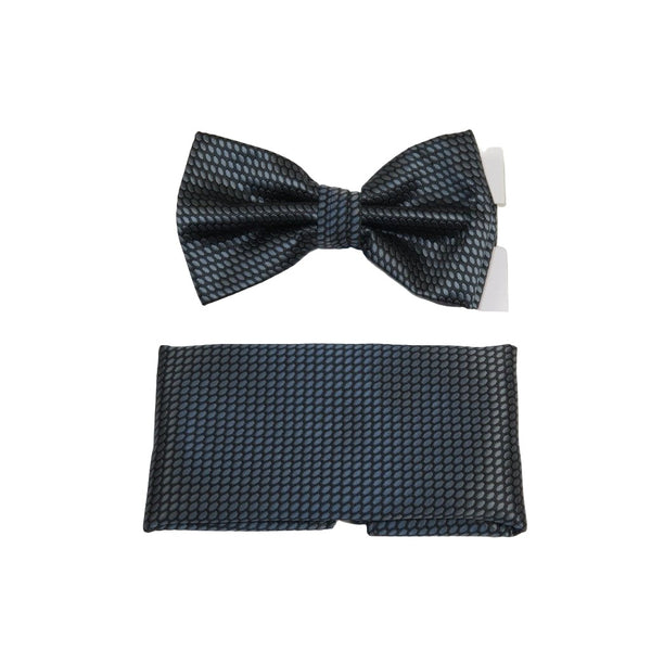 Men's Bow Tie Hankie J.Valintin Formal or Business #BT18 Charcoal Gray